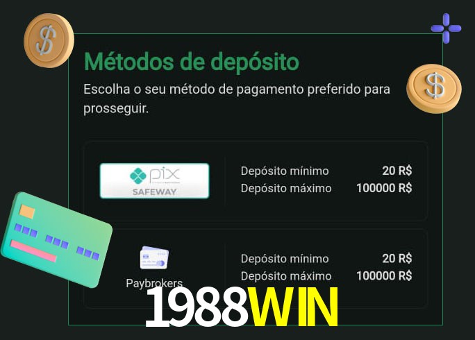 O cassino 1988WIN oferece uma grande variedade de métodos de pagamento